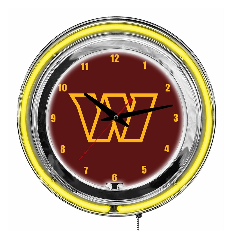 Washington Commanders Clock Neon 14″