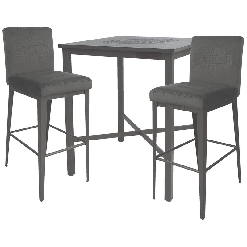 Harley Davidson Pub Table and Stools Set Bar and Shield Contemporary
