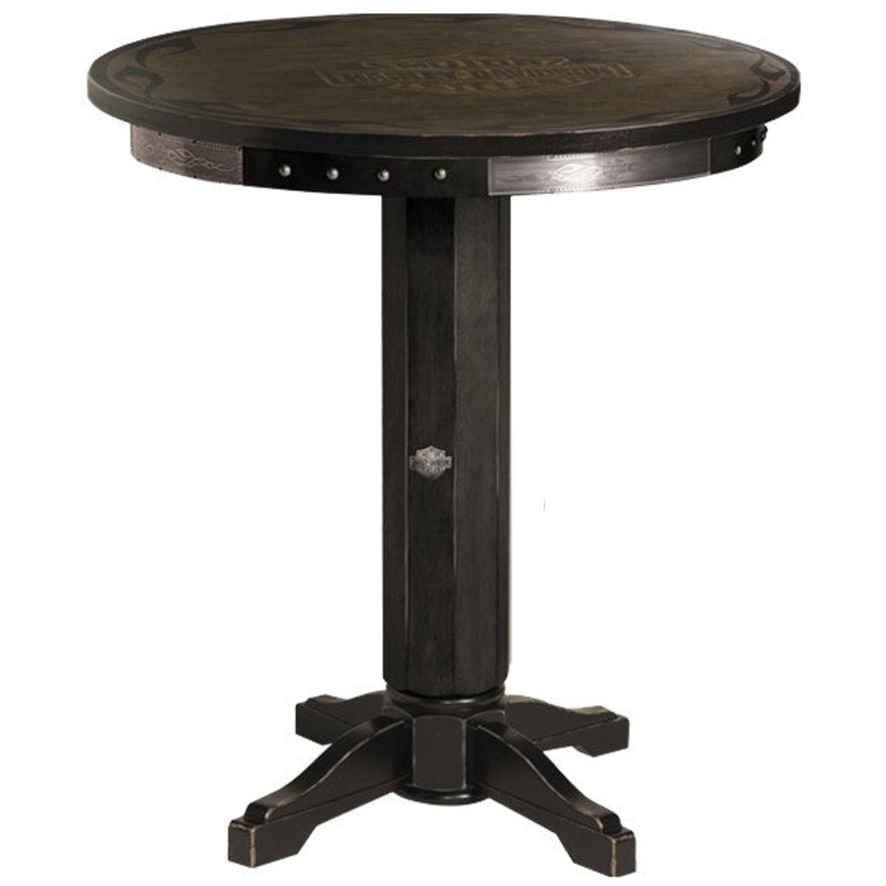 Harley Davidson Pub Table Bar and Shield Flames – Vintage Black