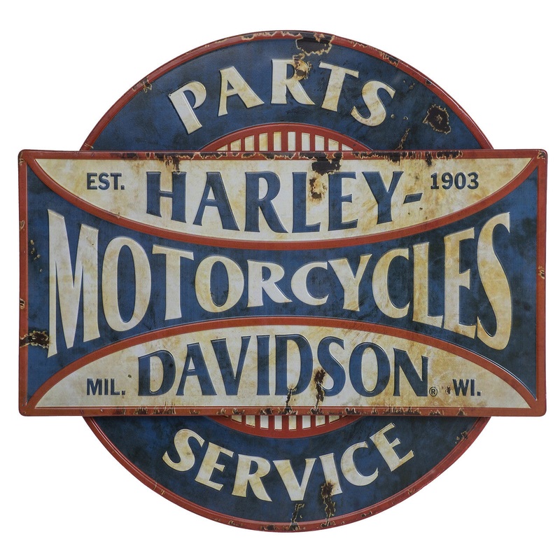 Harley Davidson Sign Parts and Services Metal Pub Sign