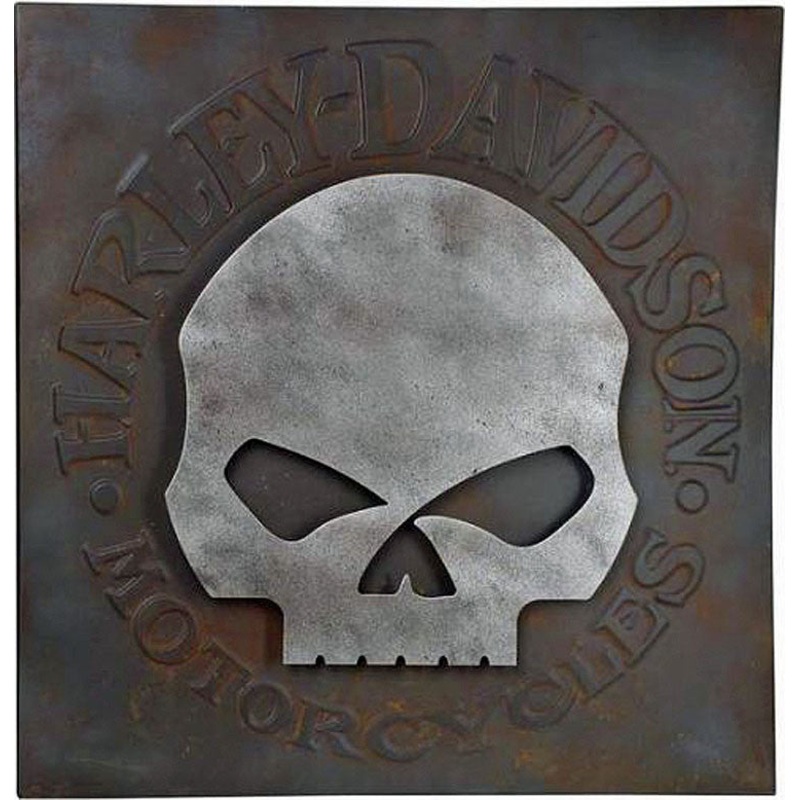 Harley Davidson Sign – Skull Metal Wall Art