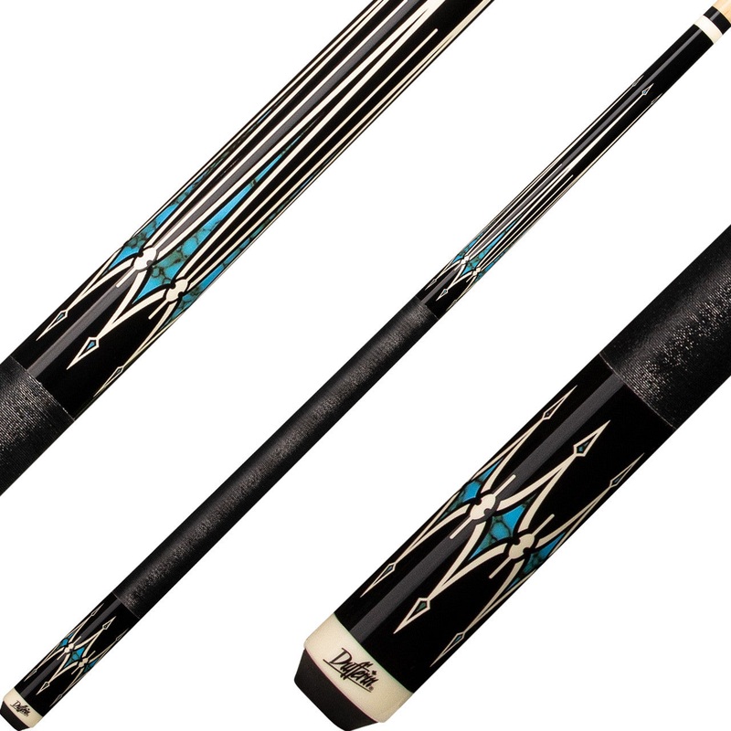 Dufferin D-355 Pool Cue – Black andTurquoise
