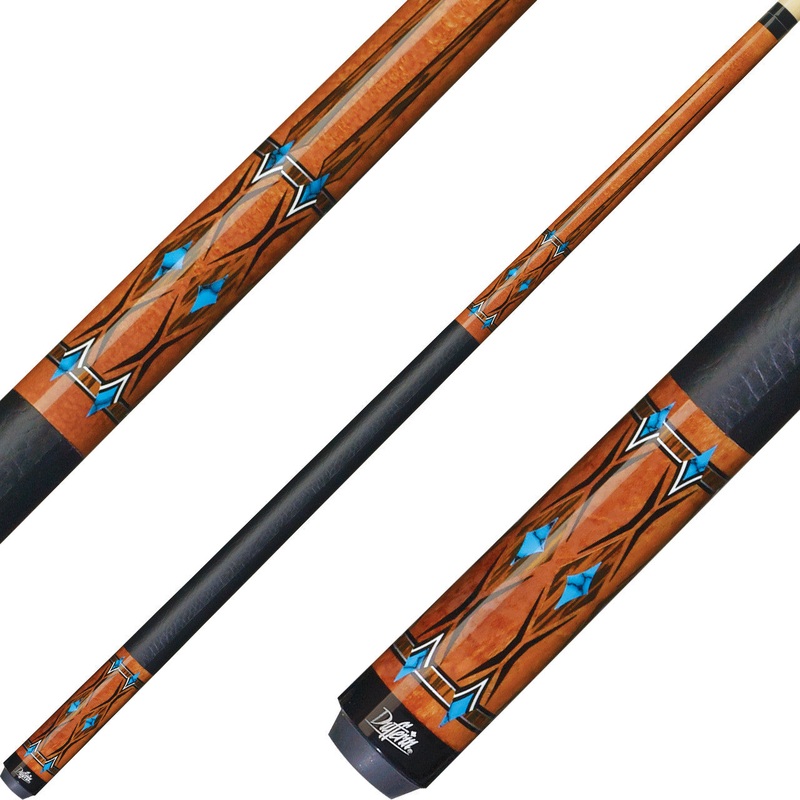 Dufferin D-SE21 Pool Cue – Curly Maple and Blue Recon