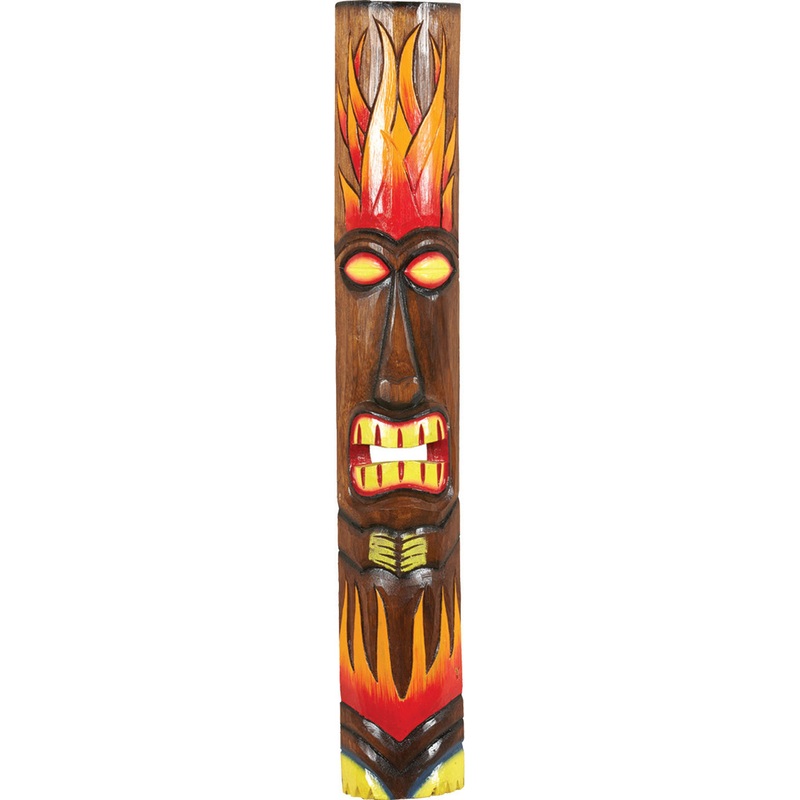Large Fire Tiki Mask Outdoor Sign
