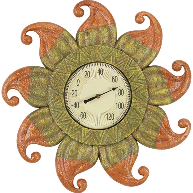 Outdoor Sun with Thermometer Sign 24″
