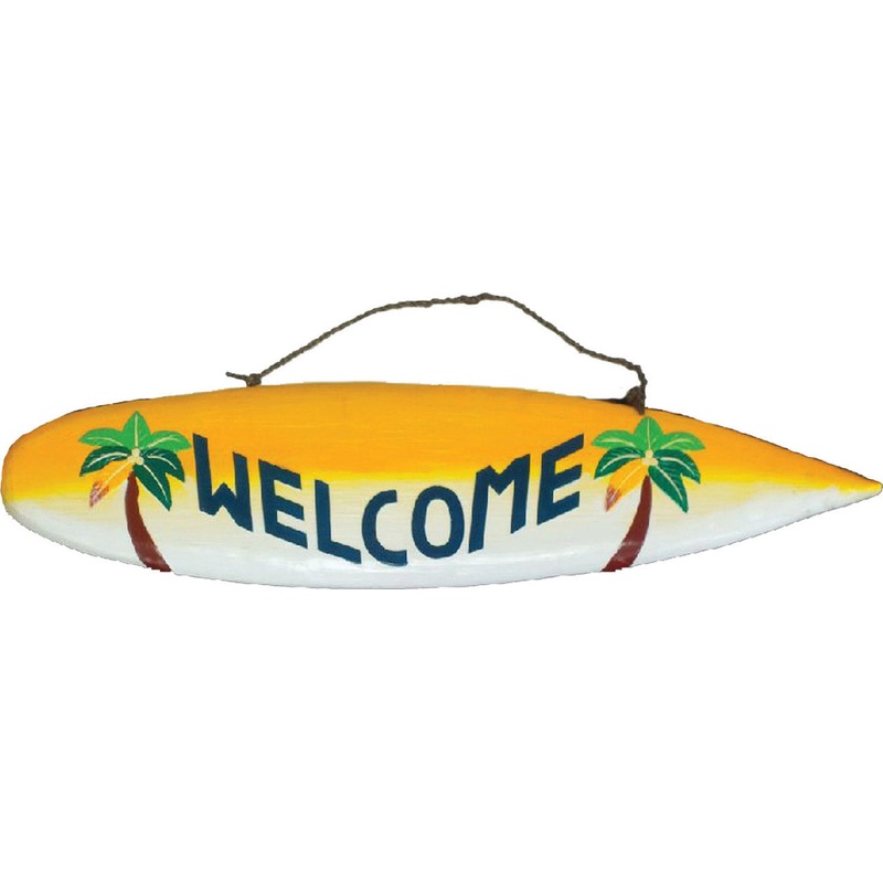 Welcome Surfboard Outdoor Sign