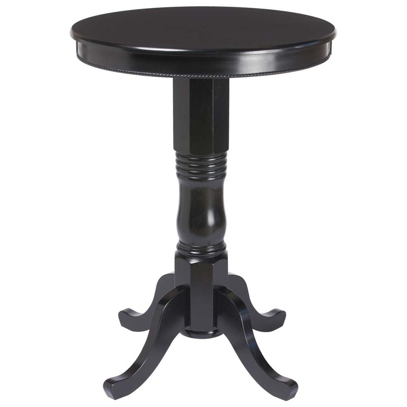 Ram Gameroom 30″ Round Wood Pub Table Black