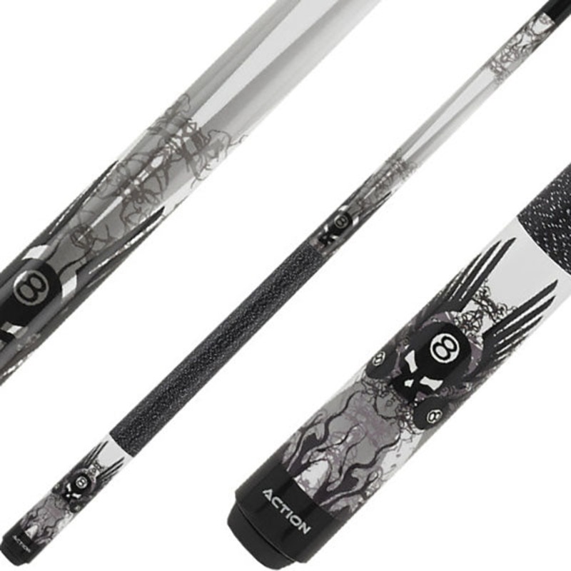 Eight Ball Mafia JREBM01 52″ Junior Cue – 8 Ball Skull with Wings