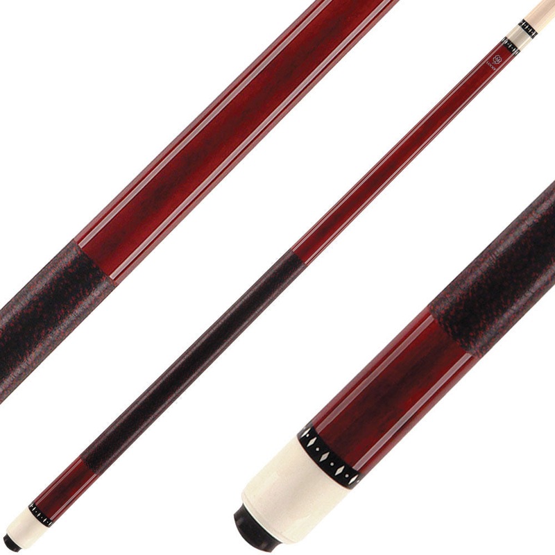 Lucky L06 Pool Cue – Red Stain with White Diamond Rings