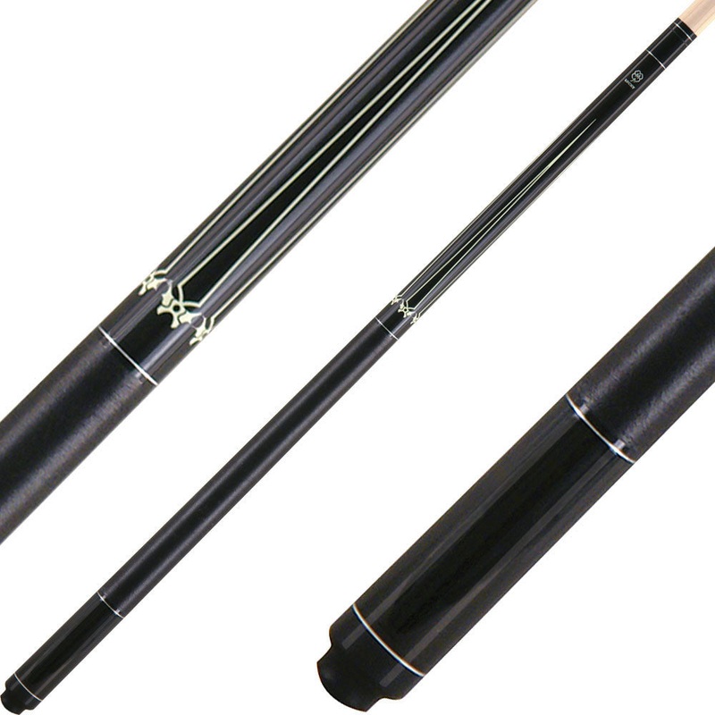 Lucky L16 Pool Cue – Black with White Overlay Points