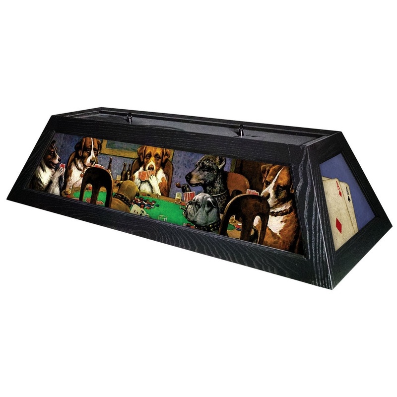 Poker Dogs Pool Table Light Black Stain