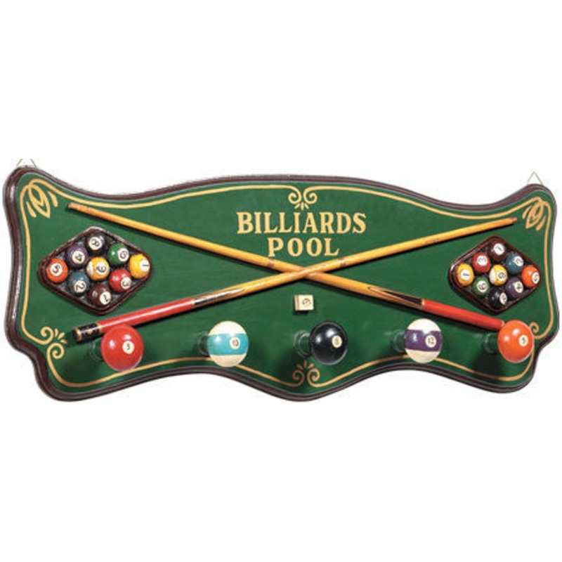 Billiards Coat Rack 3D Sign