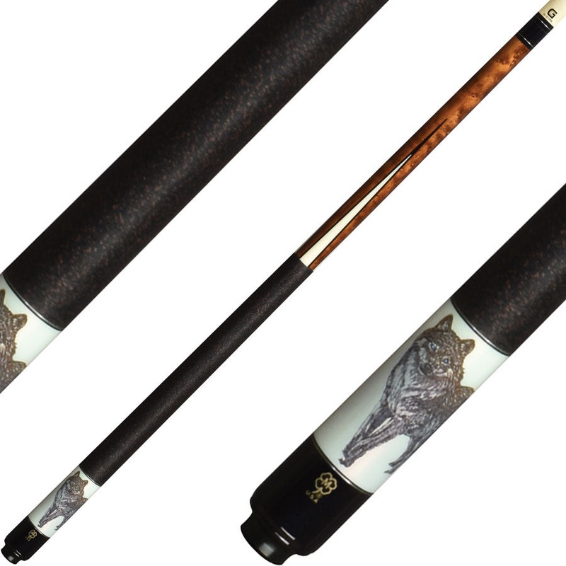 McDermott G422 Wildfire 3D Burnt Wood Cue – Wolf