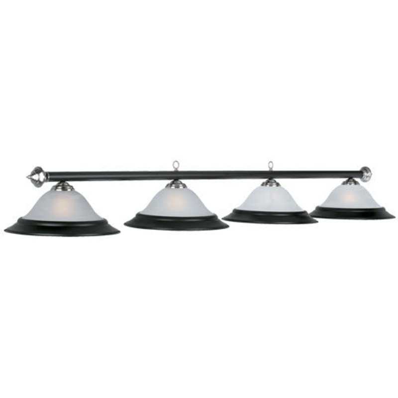 Glass With 4 Black Ring Shades Pool Table Light