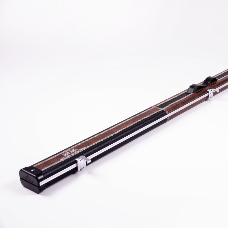 Peradon Halo Wide One Piece Cue Case Limited Edition  Black, Brown Long Stripe