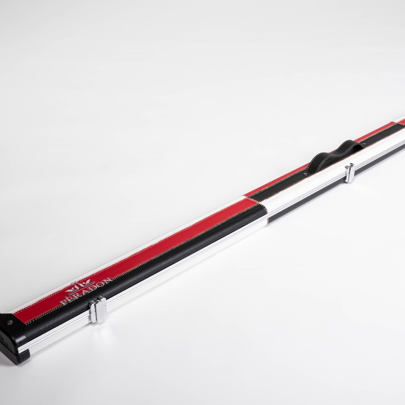 Peradon Halo Wide One Piece Cue Case  Limited Edition  White, Red, Black Long Stripe