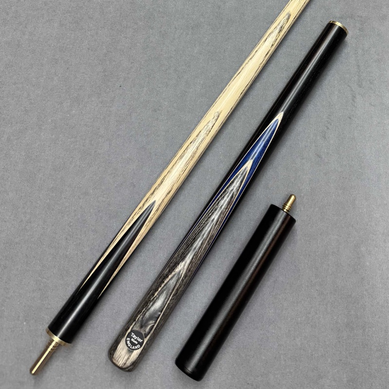 Taylor Made 58 3/4 Jointed Ash Pool Cue 8.5mm Tip   Mini Butt  Grey Driftwood   Blue Veneer