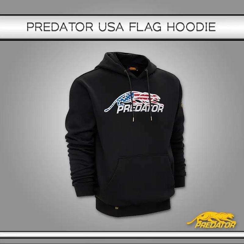 BLACK PREDATOR HOODIE WITH USA LOGO PREDATOR