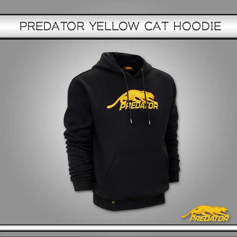 BLACK PREDATOR HOODIE WITH YELLOW CAT LOGO PREDATOR