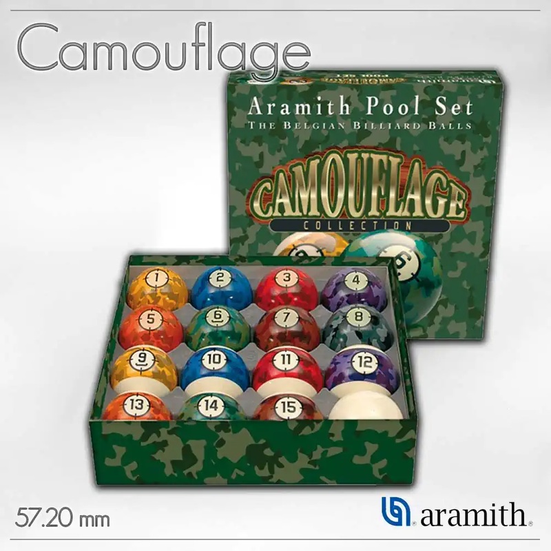 SET POOL BALLS ARAMITH CAMOUFLAGE COLLECTION 57,2MM